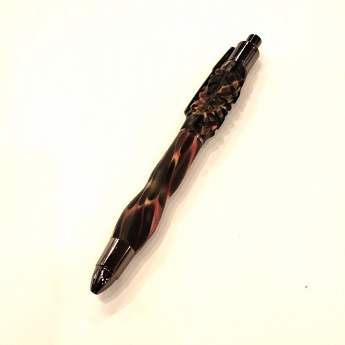 Click to view detail for CR-019 Pen - Acrylic/Multi-Color/Carved/Black $60